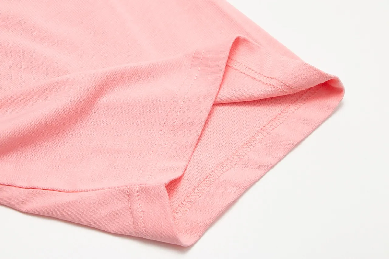P140 Chrome Hearts Sanskrit Horseshoe Cross Print Cherry Blossom Pink Short Sleeves Size: SMLXL Color: Pink
